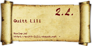 Quitt Lili névjegykártya