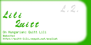 lili quitt business card